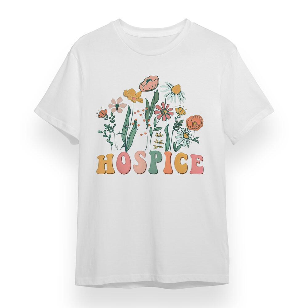 Women's Oversize T-shirt With Colorful Flower Graphic Unisex White Cotton Tee
