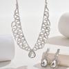 Exquisite Necklace Earrings Set Shining Crystal Necklace Set Bridal Rhinestone Jewelry Set  Women