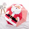 1pc Christmas Santa Claus Winter Holiday Umbrella with Plastic Handle,Suitable for All Seasons Home Travel Outdoor UmbrellaDD799