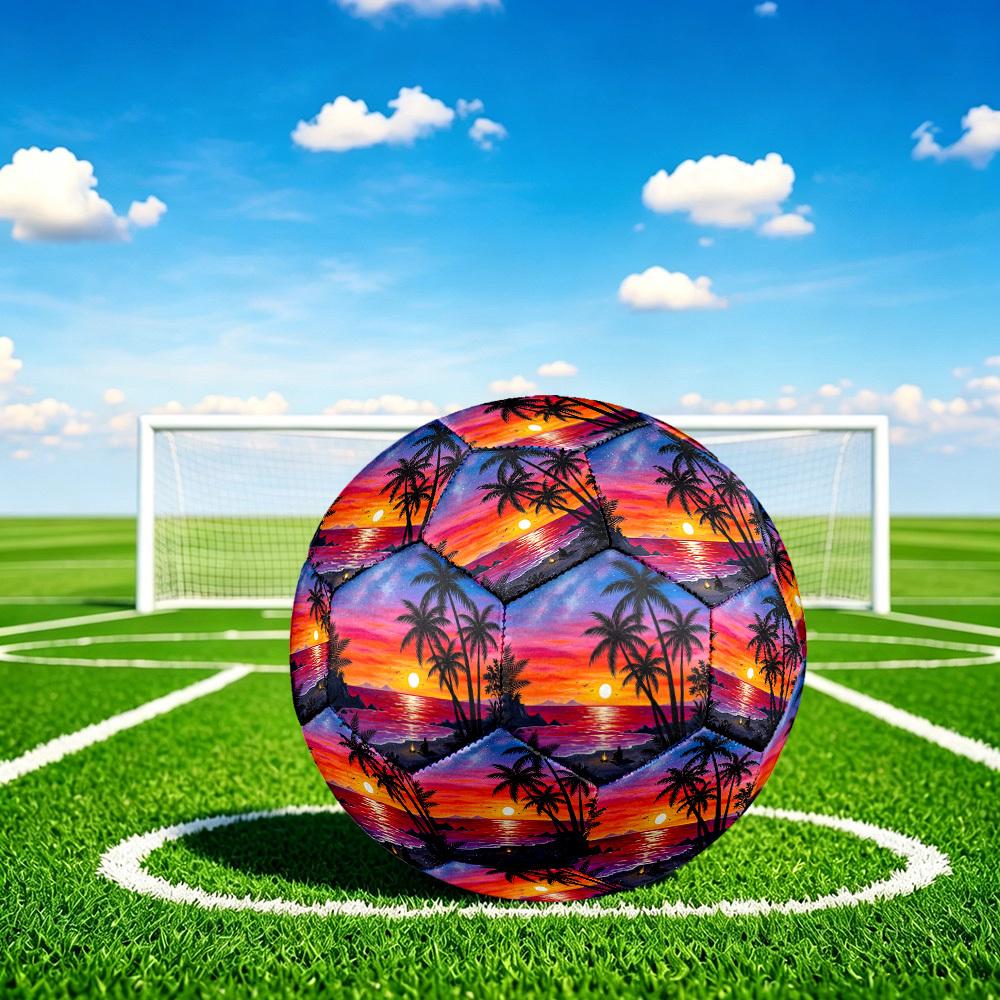 1pc Beach Sunset Scene Durable Size 5 Soccer Ball Professional Match Training Football Indoor &Outdoor Sports Ball p60197