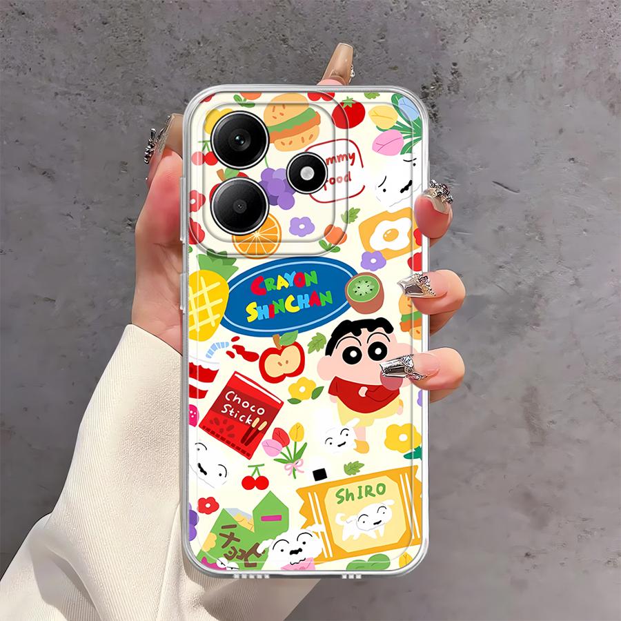 Cute Crayons Shinchans Case for Xiaomi Redmi Note 14 Pro Plus 14C Note 13 12 12S 13C 10S 11 11S 9 10 A4 Soft Phone Cover