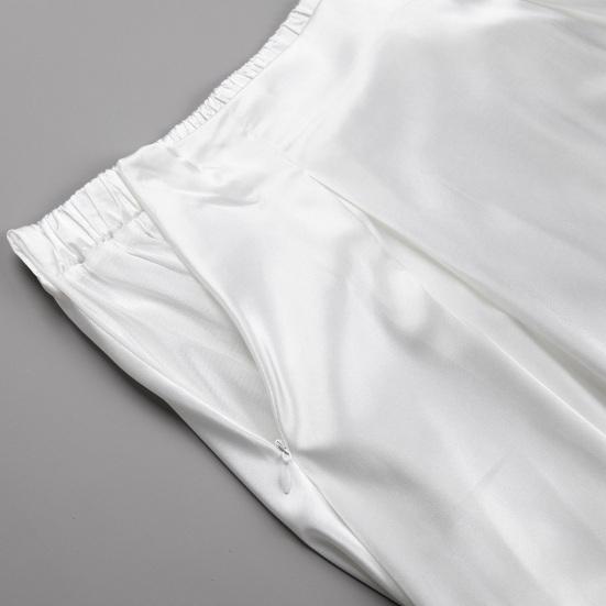 Женская макси-юбка шелковистое пятно свободная эластичная высокая талия на молнии трапециевидной формы большие качели плиссированные однотонные