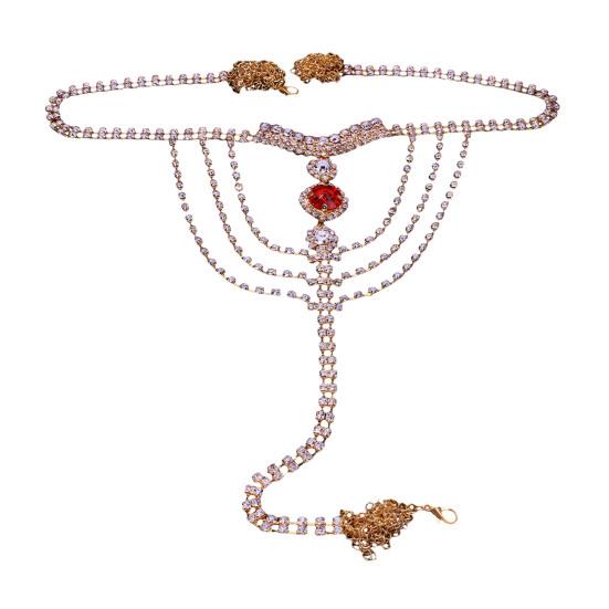 Rhinestone Panty Chain Adjustable Length Brief Chain Strap with Sparkling Rhinestones Sexy Women Body Chain Jewelry Gift