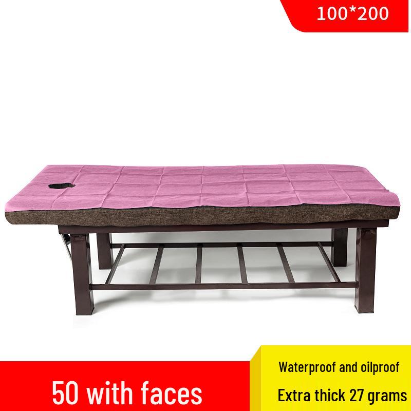 Водонепроницаемые и маслостойкие одноразовые простыни для массажного стола с отверстиями, идеально подходят для салонов красоты, утолщенные, упаковка 50 штук.