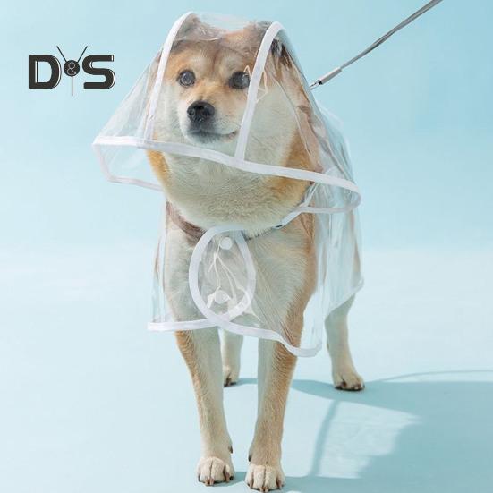 Прозрачный дождевик для домашних животных с капюшоном, водонепроницаемая куртка, модное легкое пальто для домашних животных, пончо для маленьких и средних собак и кошек