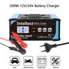 Высокомощный импульсный ремонт 12 В/24 В ЖК-дисплей EU US Plug автомобильное зарядное устройство для аккумуляторов полностью автоматическое для свинцово-кислотных аккумуляторов 200 Вт
