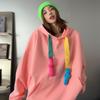 European Goods Candy Color Hip Hop Oversize Pullover Fashion Mid-length Loose Hooded Sweater
