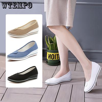 Туфли для медсестер, женские белые туфли с красивыми каблуками, маленькие белые туфли, тканевые туфли в старом Пекине, женские туфли с плоской подошвой