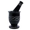 Crocon Black Marble Mortar and Pestle Set – Unpolished 3x3x6.6 Inch Spice and Herb Crusher, Perfect for Grinding Spices, Ginger Garlic Crusher