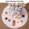 78/120/150cm Christmas Tree Skirt White Plush Xmas Tree Foot Carpet Faux Fur Christmas Tree Base Cover Mat New Year Decoration