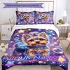 3pcs Custom Name Space Pup Dreams Bedding Set Printed Bedding Set Duvet Cover Closure Includes 1 Duvet Cover & 2 Pillowcases Bedroom Decor