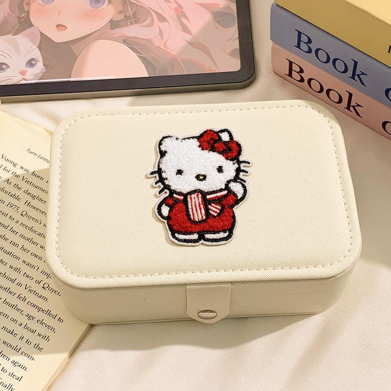 Sanrio Kt Cat Jewelry Storage Box With Leather Material For Gift Giving
