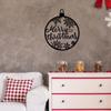 1pc Merry Christmas Ornaments Decoration - Black Metal Wall Art | Festive Christmas Wall Decor, Stylish Silhouette Accent