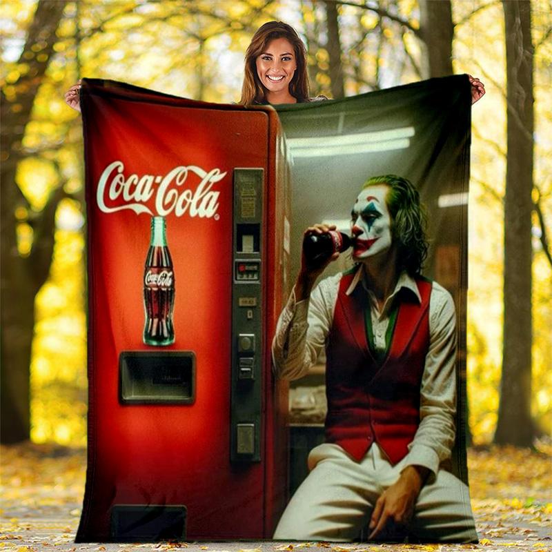 Christmas gift Halloween themed cola beverage Coca Cola blanket soft home furnishing nap decoration four seasons warm Sherpa blanket U24
