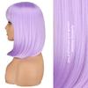 LISI HAIR Короткие парики Боб лавандового фиолетового цвета с челкой Синтетический красочный парик для косплея на каждый день для женщин из натуральных волос