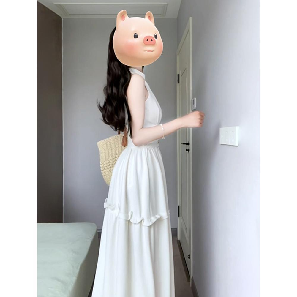 Красивая юбка, платье без рукавов с высоким вырезом горловины, женское летнее новое французское настроение