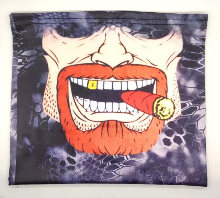 Ice Silk Headscarf Summer Sun Protection Neck Gaiter Magic Headscarf for Men and Women Breathable Fishing and Cycling Funny Face Mask