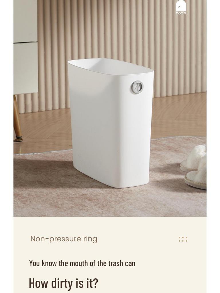 Gap-Friendly Lidless Trash Can for Home - Living Room, Bathroom, Kitchen