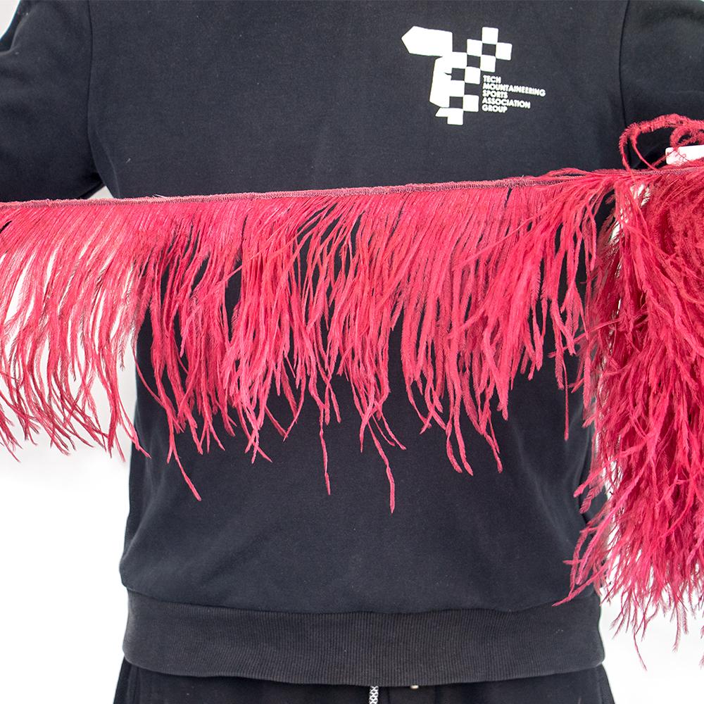 Перо 1 метр Белые страусиные перья Отделка бахрома 8-22 см Натуральная лента из страусиных перьев для свадебной вечеринки Декорация одежды Перья