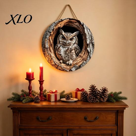 Winter Theme Party Supplies Wooden Bird Hanging Sign, Rustic Decorative Wall Plaque with Sign for Christmas Rope, 2D Flat Art Decor Holiday