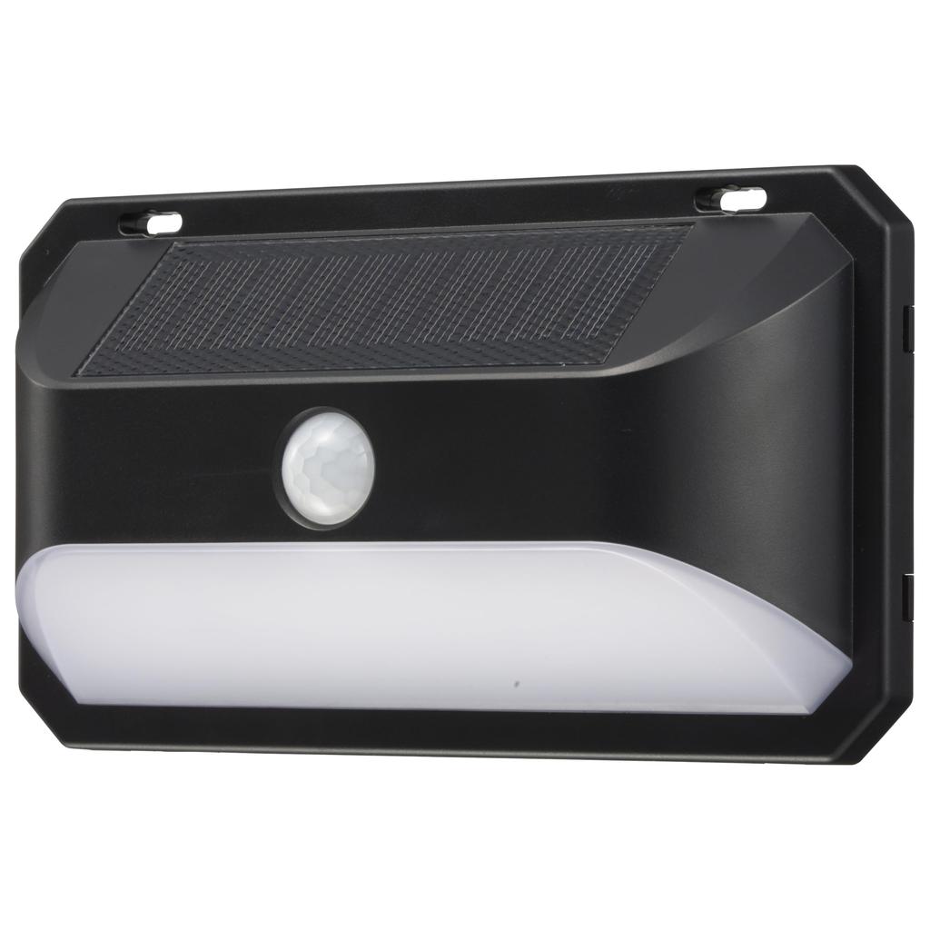 OHM LED Sensor Wall Light, Solar Rechargeable, Daylight White, 600 Lumens, Outdoor, Waterproof, IP65, Motion Sensor, Light Sensor, LS-B600JW-SD2,