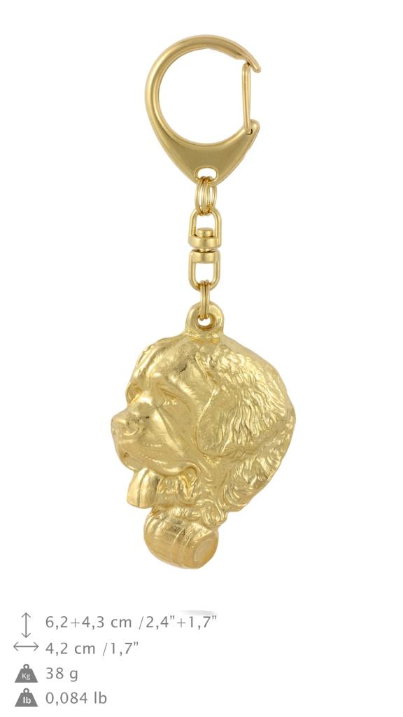 St. Bernard, Saint Bernard, Alpine Mastiff, Bernhardiner - Gilded Key Ring with Dog, Handbag Decoration, Luxury Accessory by Art-Dog Brand