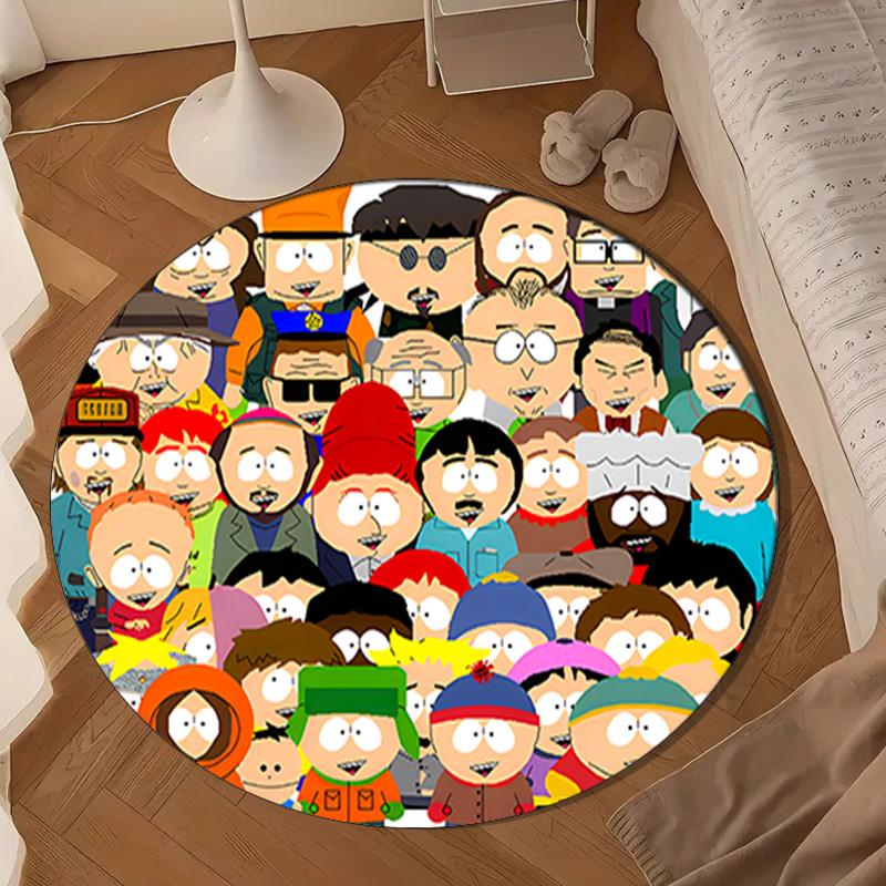 South Friends Adventure Round Rug for Livingroom,Bedroom, Palyroom, Chair Rug, Area rug, Circle Carpet, Large Size Fan Christmas gift
