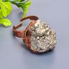 Friendship Day Sale Pyrite Druzy Gemstone Copper Statement Eternity Promise Ring V-12