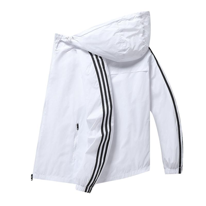 Куртка мужская весенняя куртка с капюшоном повседневная спортивная три полоски тонкий топ модная мужская одежда