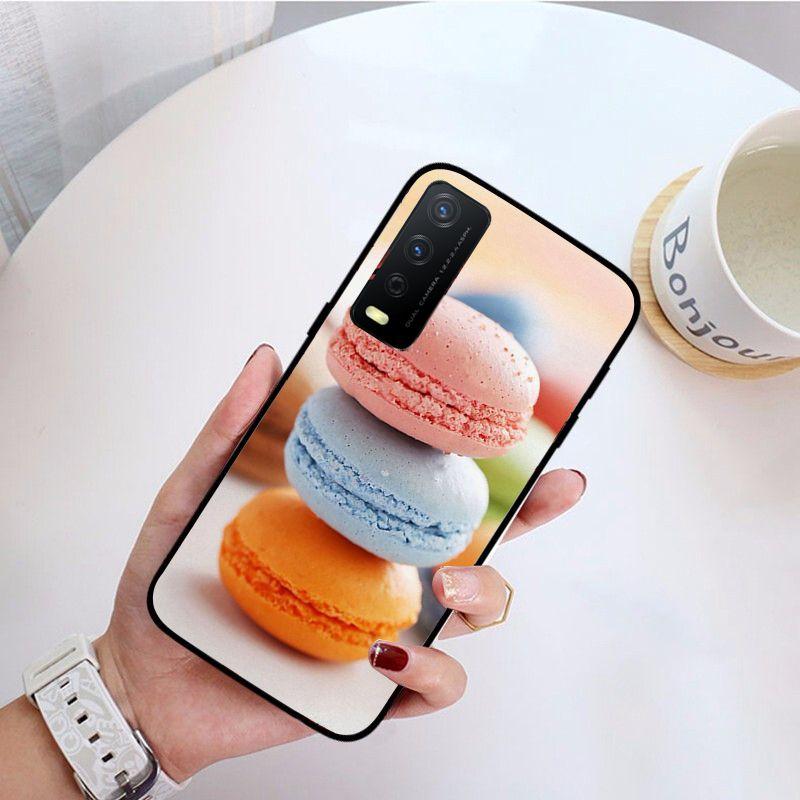 Чехол для телефона Funda Dessert macarons для vivo Y31 Y30 Y33S Y11S Y12S Y17 Y20 Y20S Y21S Y1S Y53S Y15 Y19 Y91C V23 5G, чехлы