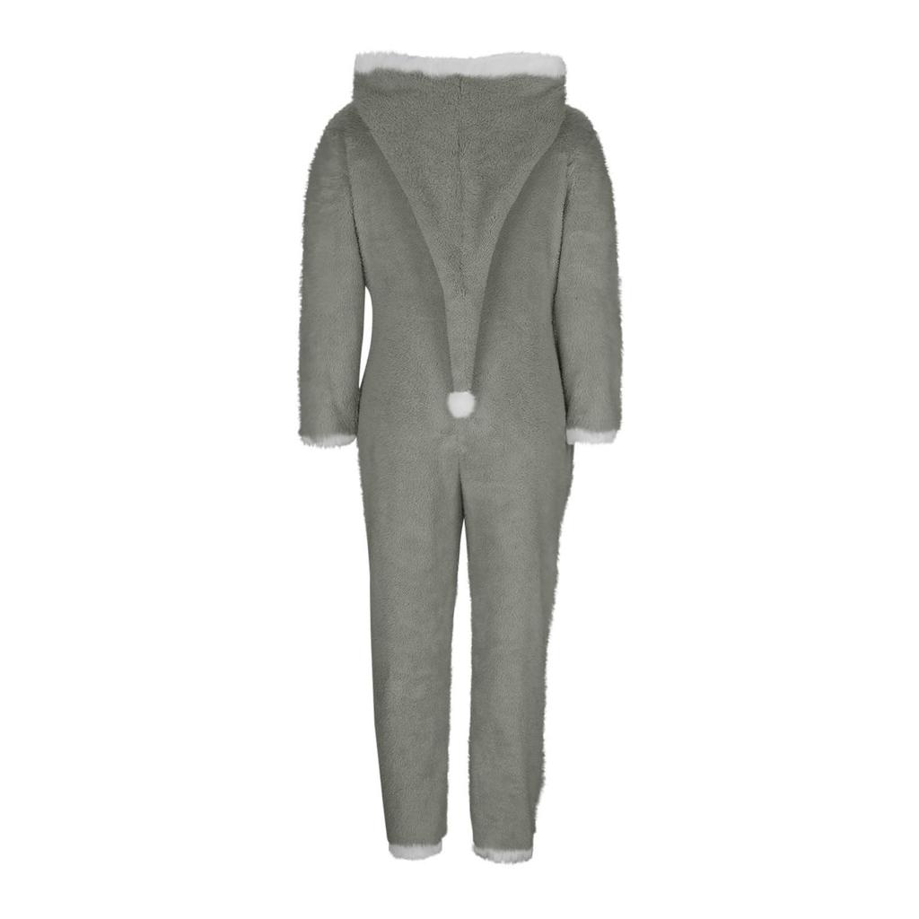 Hoodie Jumpsuits For Women Fleece Jumpsuit Pajamas Warm Romper Sleepwear Zipper Hooded