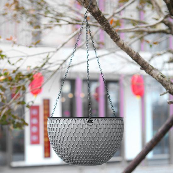 Подвесная корзина для цветов, имитация сот, самопоглощение воды, водонепроницаемая уличная вешалка для растений из смолы для сада