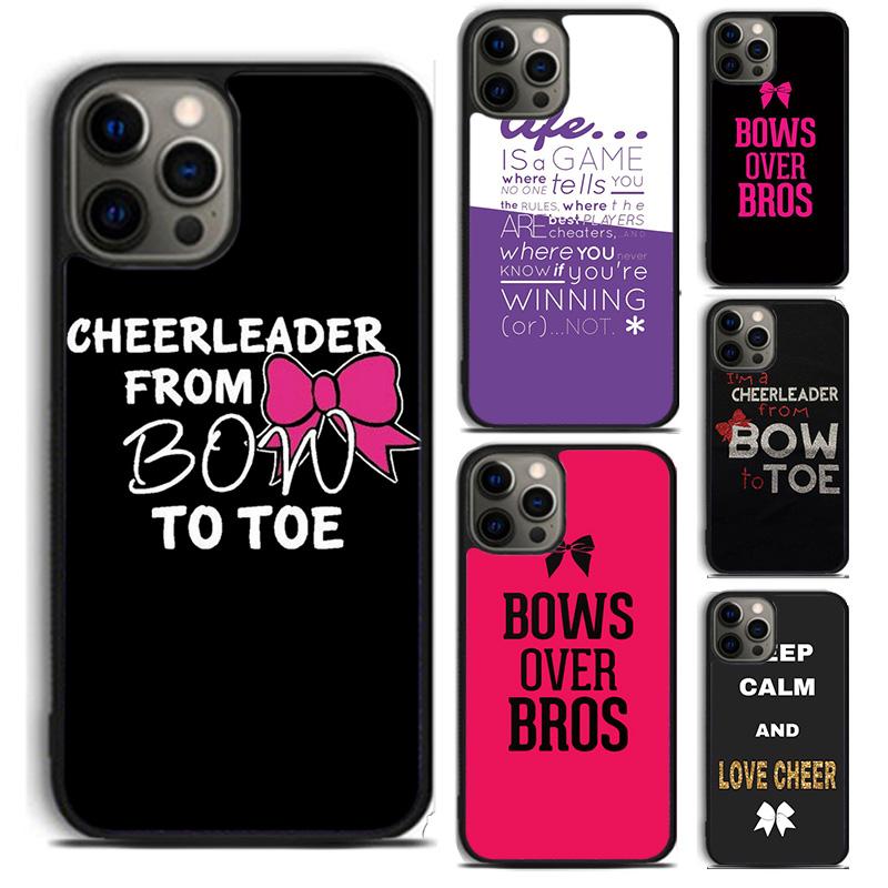 Чехол для телефона с цитатой для чирлидера Cheer Bow For iPhone 17 Air 16 15 14 Plus apple 16 11 12 13 Pro Ma coque