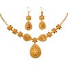 Gifts Dubai Jewelry Sets Plated African Bridal Jewelry Sets Gold Color Necklace Earring Set  Bride