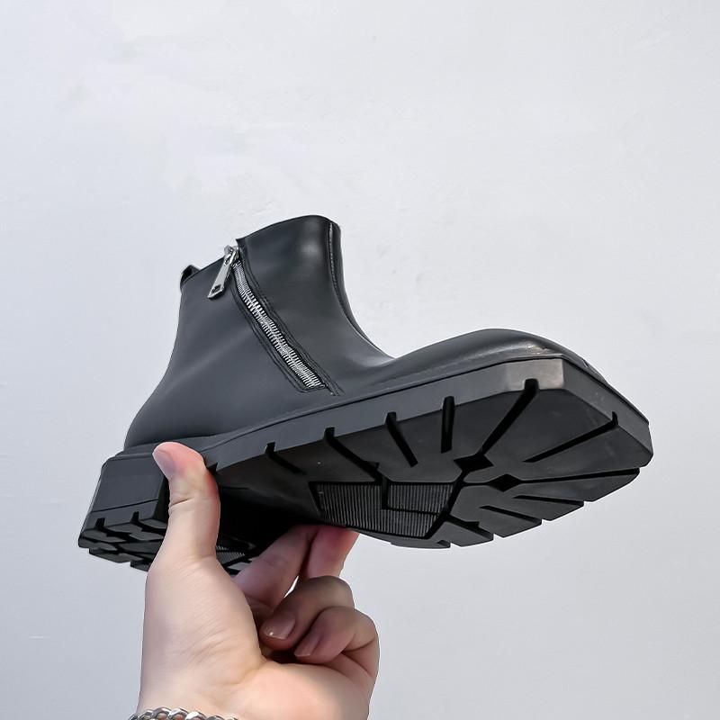 Fashion Boots Men Shoes High Top Zips Casual Shoes Outdoor Fashion Classics Ankle Boots High Slip On Office Work Shoes Men Sneakers