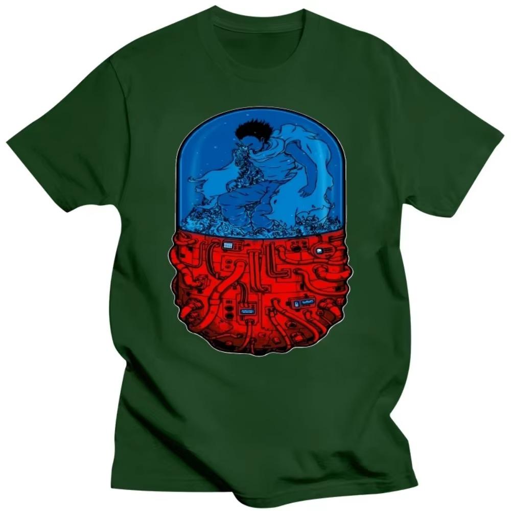 Японская аниме-футболка Akira для мужчин Tetsuo Kaneda Neo Tokyo Tee Man Cool Fashion Short Sleeves Mens Designer Cotton tshirt