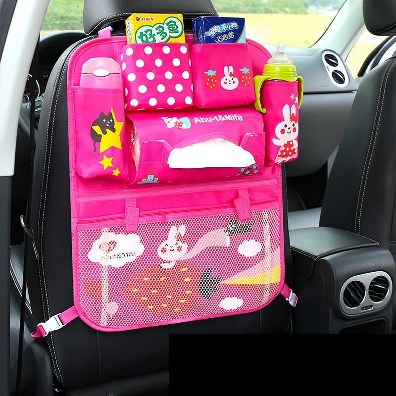 Cute Cartoon Lion Car Organizer Seat Back Storage Bag Hanging Stowing Tidying Baby Kids Travel Universal Auto Multi-pocket Bag