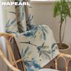 1PC NAPEARL 70-80% Light Blocking Pastoral Style Green Plant Printed Blackout Curtain For Bedroom Living Room Home Decor