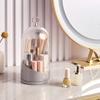 Yousheng 360-Degree Rotating Makeup Brush Holder Countertop Organizer Large Capacity Clear Dustproof Makeup Brush Display Holder with Lid