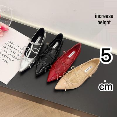 2025 Туфли Мэри Джейн «Сладкая бабочка»: Туфли-лодочки с острым носком, увеличивающие рост, универсальные женские туфли