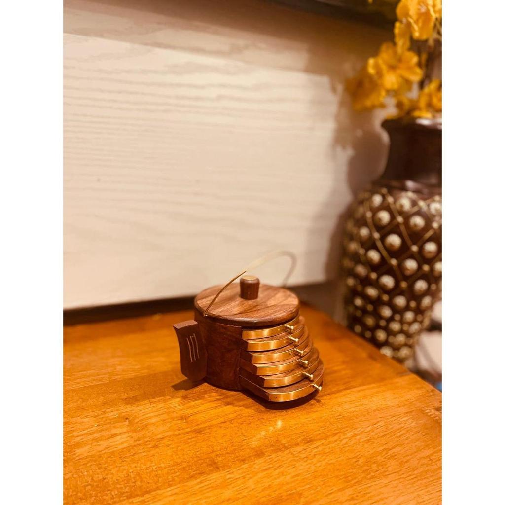 Деревянные подставки для напитков в форме чайника, деревянные подставки для стола, набор из 6 штук для чайных чашек, кофейных кружек, пивных банок, барных стаканов и стаканов для воды.