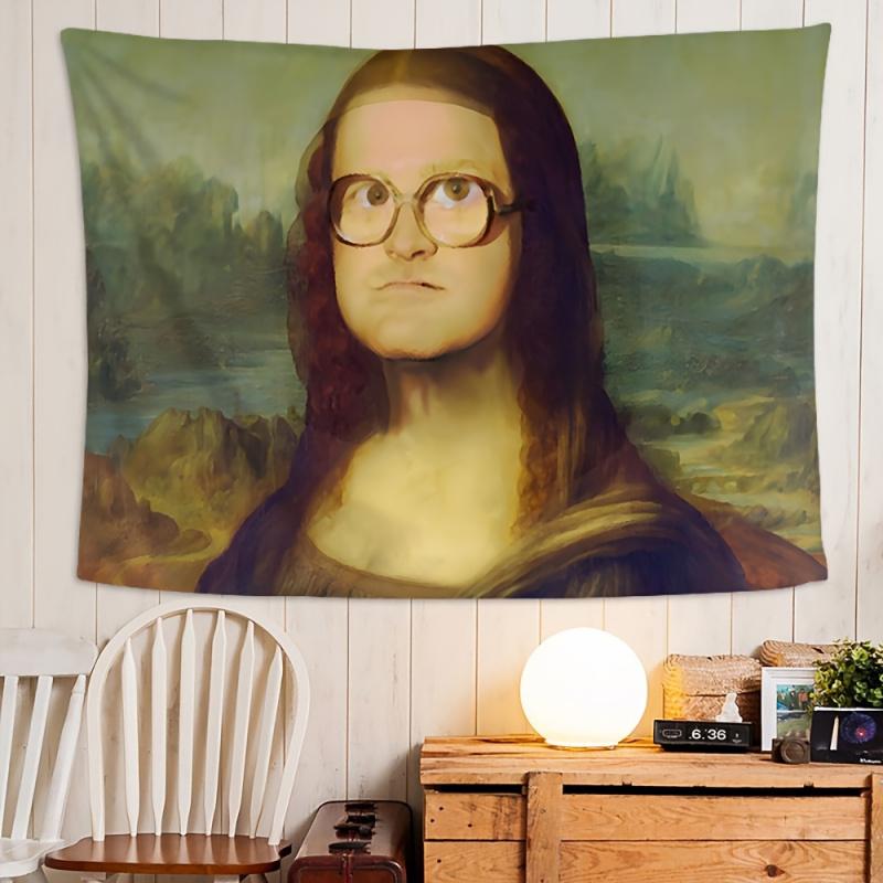 VIKAMA Funny Portrait Tapestry Hilarious Parody Design Perfect For Humorous Decor Bedroom Wall Styling and Photo Backdro