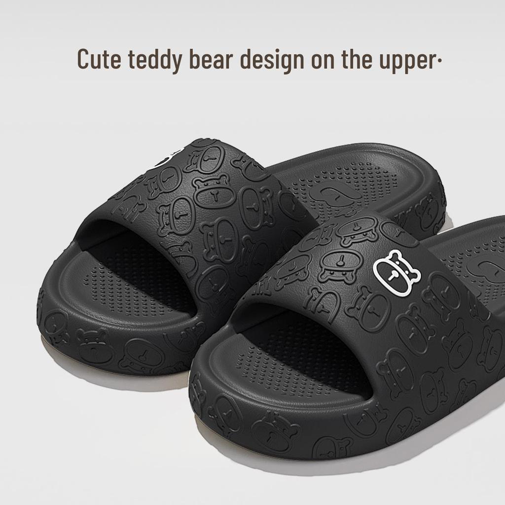 Нескользящие детские тапочки с мультяшным медведем - Без запаха, тихая и прохладная летняя обувь для мальчиков и девочек