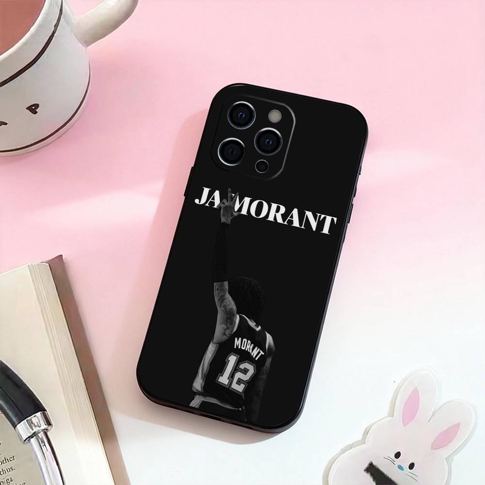 Баскетбол J-Ja M-Morant 12 Чехол для телефона для iPhone 17,16,15,14,13,12,11 Plus,Pro Max,Мягкий силиконовый черный чехол
