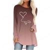 2025 Love Heart 3D Print Long Sleeve T Shirt Women Fashion Crewneck Long Tunic Tops Women T Shirt T Shirt Feminino