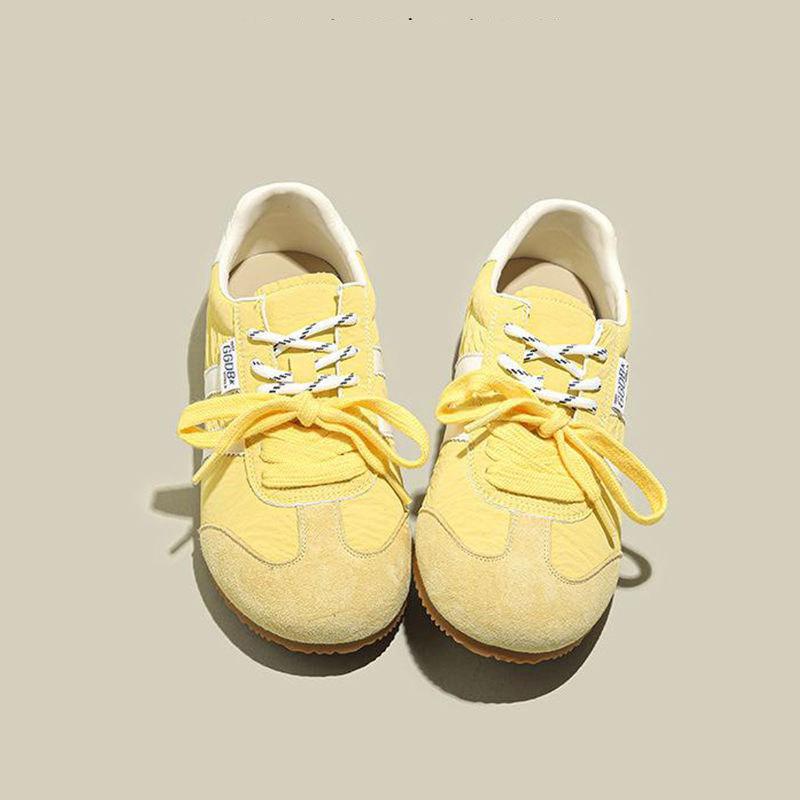 Кожаные ретро немецкие кроссовки женские туфли весна-лето 2025 новые плоские белые туфли повседневные спортивные универсальные туфли Forrest Gump