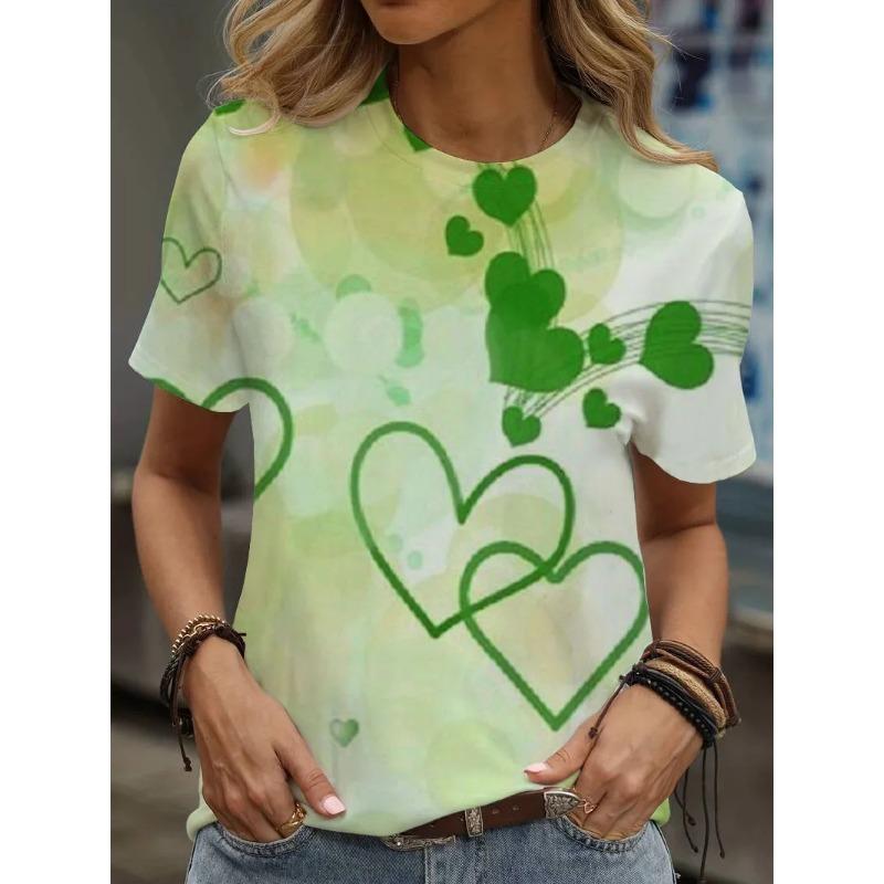 Женская футболка с 3D-принтом и мультяшной графикой, повседневный топ с коротким рукавом для лета