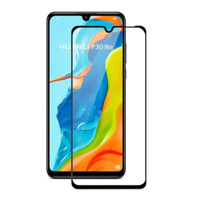 Verre Trempe pour Huawei P30 LITE [Pack 3] Film Transparent Intégral Bord Noir Vitre Protection Ecran Phonillico®