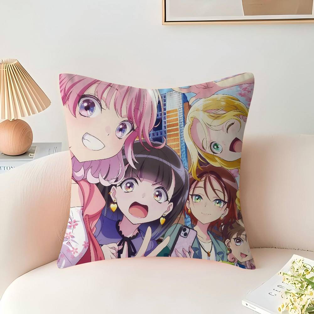Anime M-Maebashi W-Witches Cushion Cover Inches Farmhouse Decor Home Throw Pillow Covers for Couch Decorations