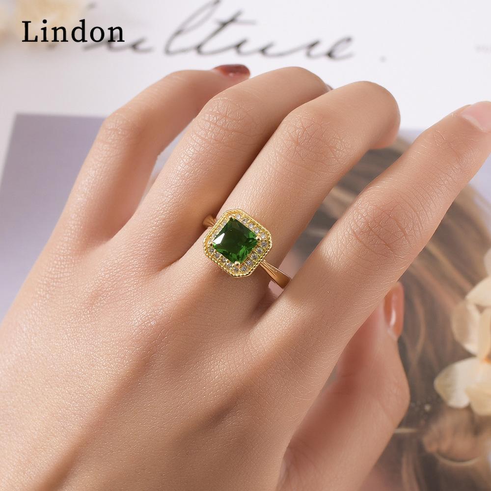 Классическое кольцо Lindon из медного сплава с цирконием, женские ювелирные изделия, свадебный подарок для вечеринки